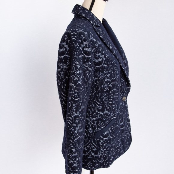 Textured navy blazer jacket wool blend Cabi 8 - Picture 5 of 9